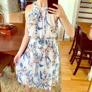 White floral belted dress